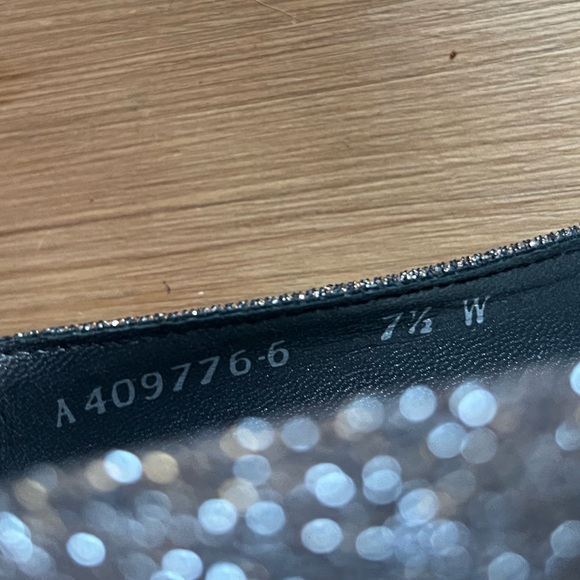 Stuart Weitzman Anna Corkswoon Glitter Wedge Heel Peep Toe Pumps - Picture 8 of 8